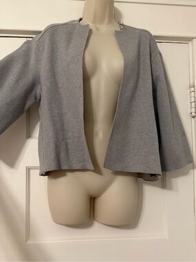 Zara Knit Gray Open-Front Women's Cardigan